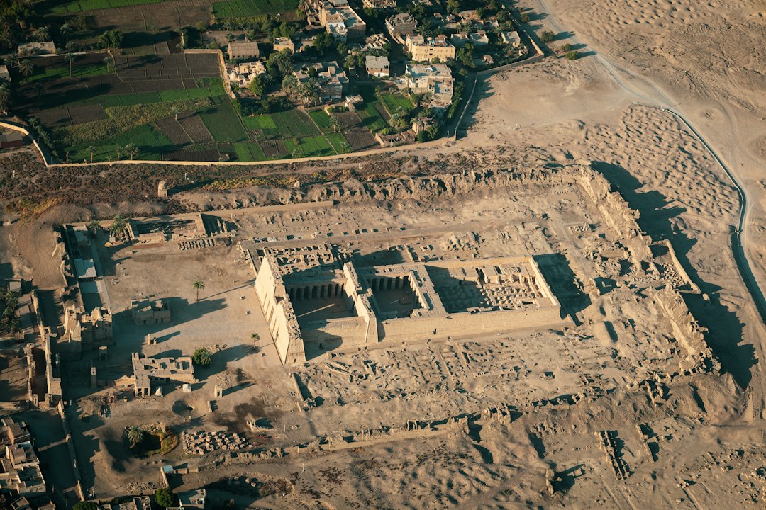 Ancient Egyptian temple ruins representing the lost city of Thonis-Heracleion