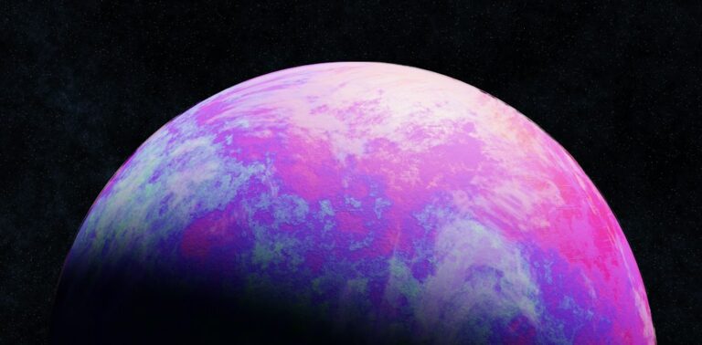 Artistic representation of a distant planet observed from space