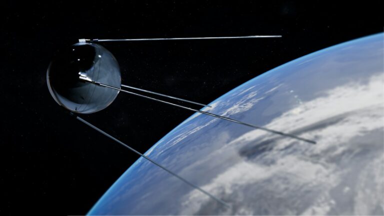 Navigation satellite orbiting Earth, illustrating the space infrastructure behind GPS