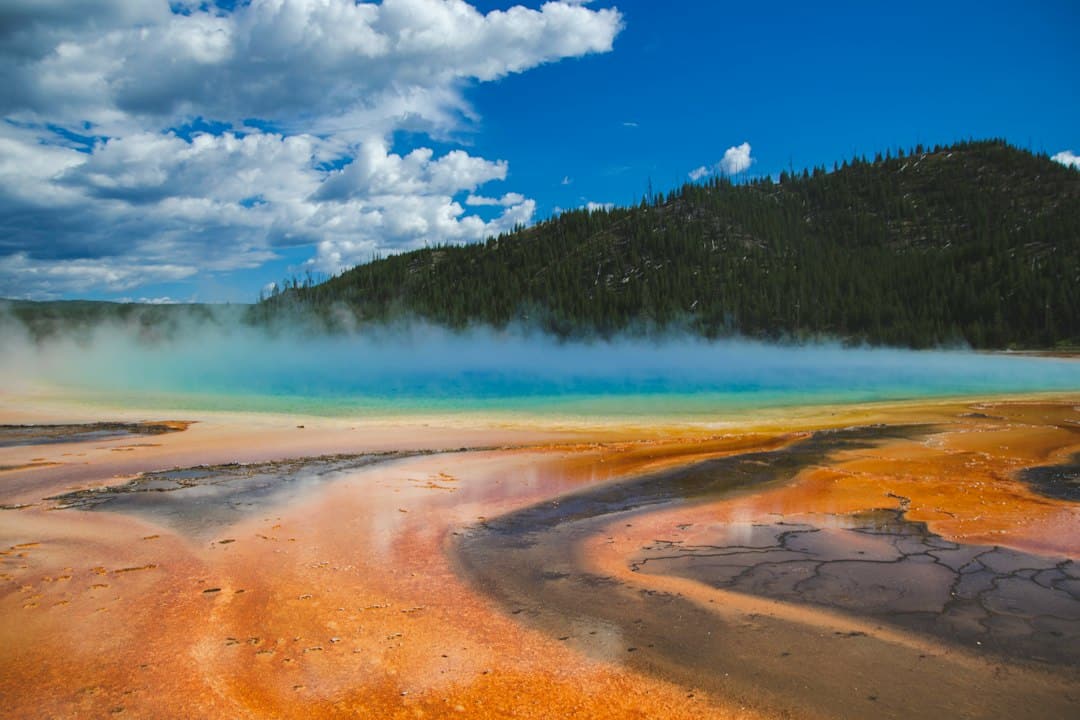 Yellowstone geothermal landscape and supervolcano geology