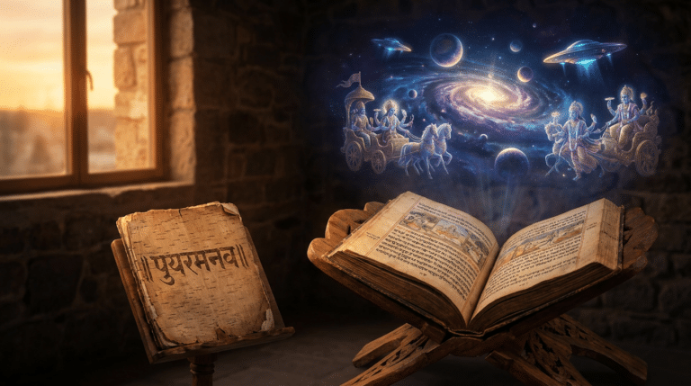 Ancient Indian texts with a cosmic visualization of extraterrestrial life